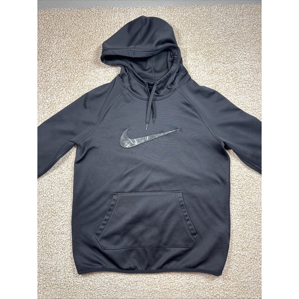 Nike Therma-Fit Training Hoodie Women's Size Medium Black Swoosh Logo